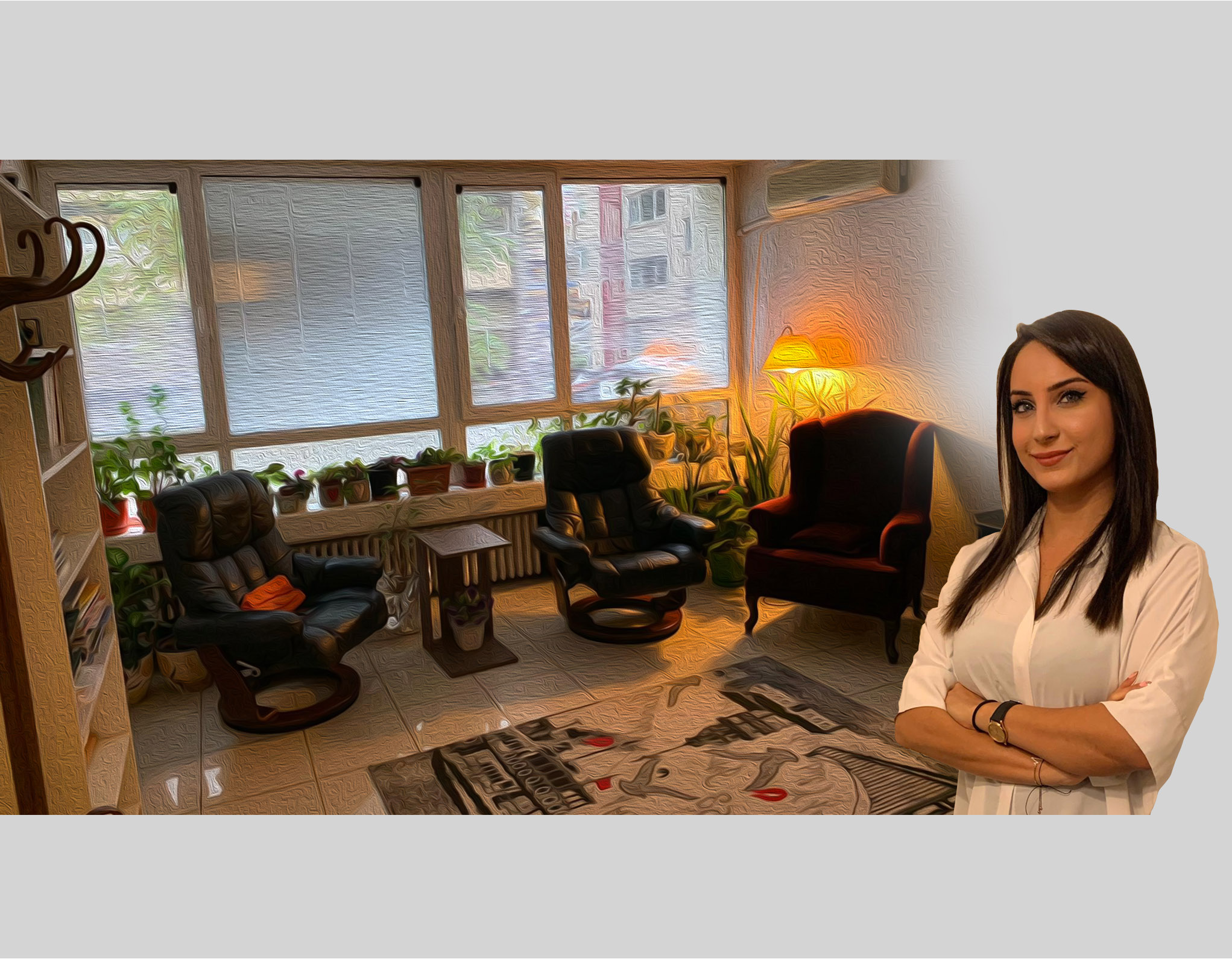 Naz Öktem'in mevcut sitesindeki klinik görüşme alanı